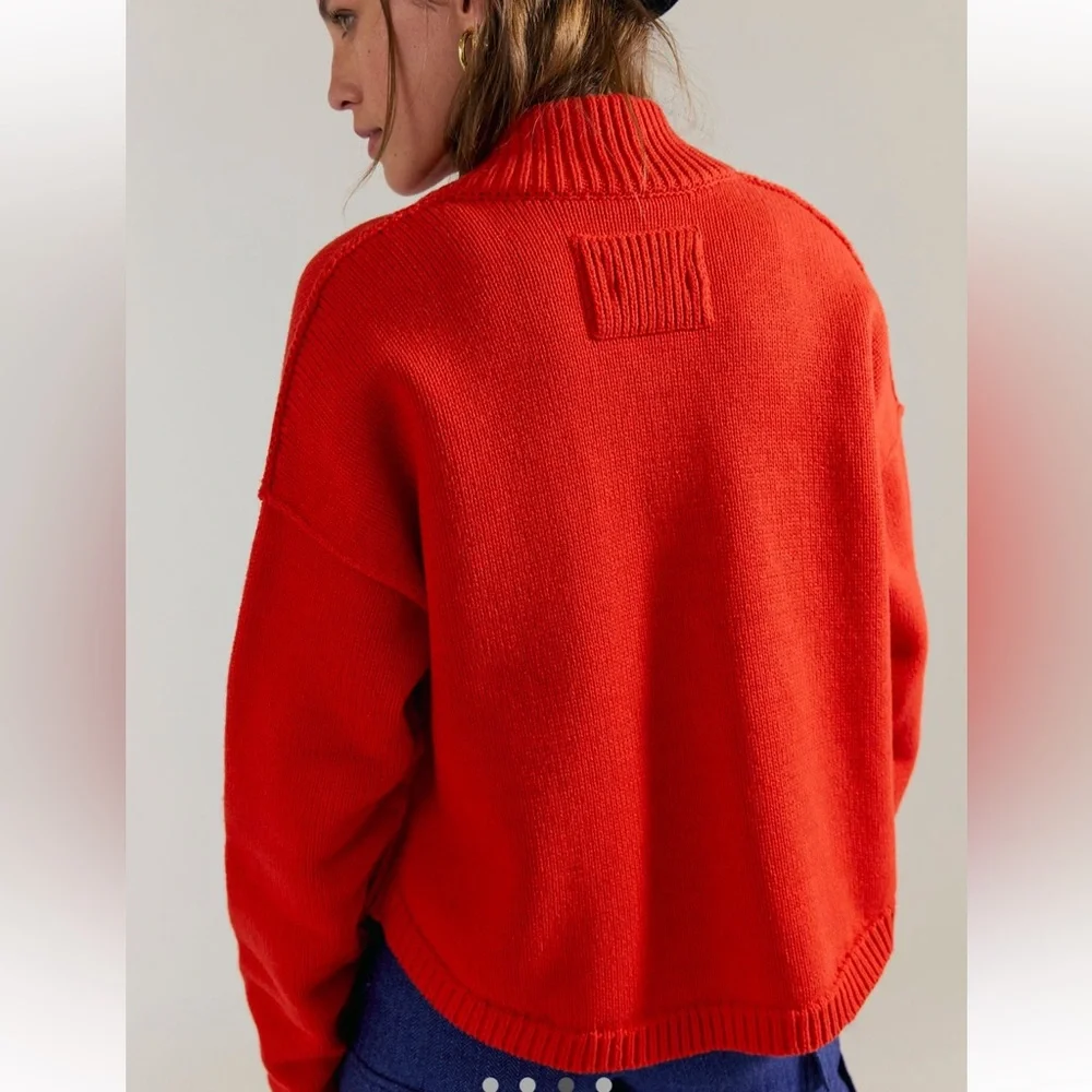 NWT Free People We the Free on the Isle Red Cardigan - Picture 4 of 9